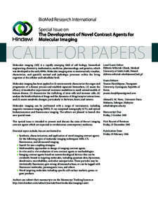 BioMed Research International Special Issue on The Development of Novel Contrast Agents for Molecular Imaging  CALL FOR PAPERS