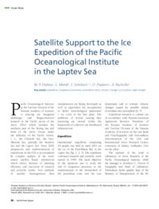 Cover Story  Satellite Support to the Ice Expedition of the Pacific Oceanological Institute in the Laptev Sea