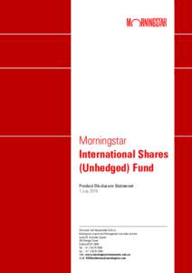 Morningstar International Shares (Unhedged)