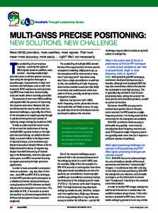 TLS  NovAtel’s Thought Leadership Series MULTI-GNSS PRECISE POSITIONING: NEW SOLUTIONS, NEW CHALLENGE
