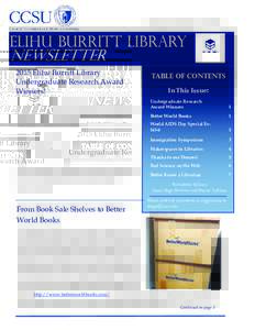 CCSU ELIHU BURRITT LIBRARY NEWSLETTER Spring 2015 Volume 19, number 1  Elihu burritt library