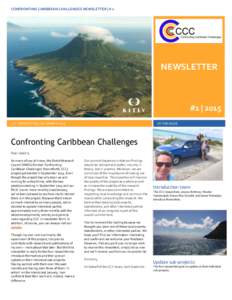 CONFRONTING CARIBBEAN CHALLENGES NEWSLETTER | # 1 ‘’ NEWSLETTER  #1 || 2015