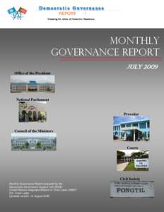 Microsoft Word - Monthly Governance Report July 2009_final.doc
