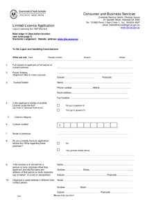 Limited Licence Form  application form - updated