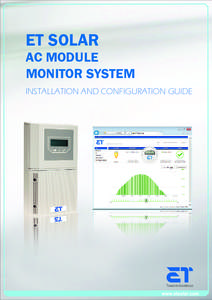 ET SOLAR  AC MODULE MONITOR SYSTEM  INSTALLATION AND CONFIGURATION GUIDE