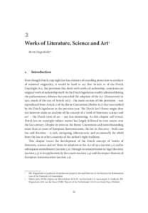 2 Works of Literature, Science and Art1 Bernt Hugenholtz* 1.