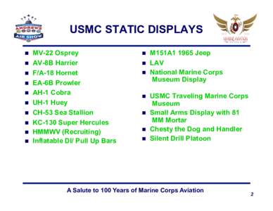 USMC STATIC DISPLAYS          