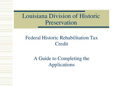 Louisiana Division of Historic Preservation