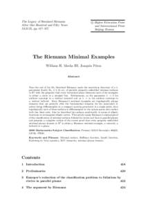 The Legacy of Bernhard Riemann After One Hundred and Fifty Years ALM 35, pp. 417–457 c Higher Education Press 