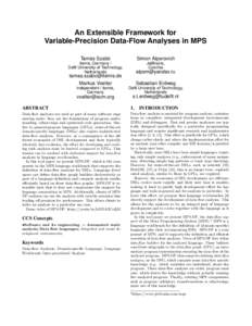 An Extensible Framework for Variable-Precision Data-Flow Analyses in MPS Tamás Szabó Simon Alperovich