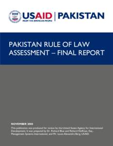 Pakistan Rule of Law Assessment - Final Report