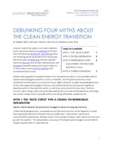 www.energyinnovation.org 98 Battery Street; San Francisco, CADEBUNKING FOUR MYTHS ABOUT THE CLEAN ENERGY TRANSITION