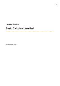 0  Larissa Fradkin Basic Calculus Unveiled ……………………………………………………