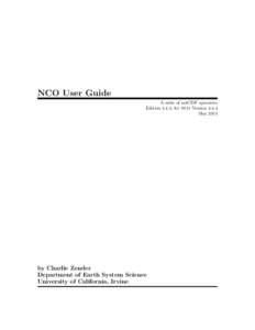 NCO User Guide A suite of netCDF operators Edition 4.4.4, for NCO VersionMayby Charlie Zender