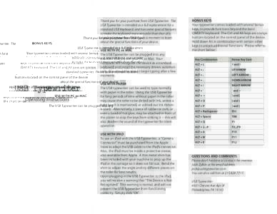 USB Typewriter Instructions