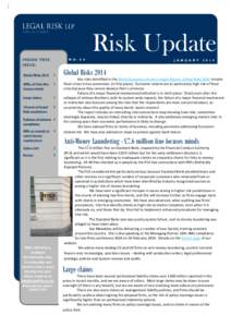Risk Update N OINSIDE THIS ISSUE: Global Risks 2014