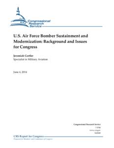 U.S. Air Force Bomber Sustainment and Modernization: Background and Issues for Congress