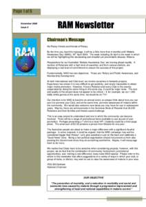Page 1 of 6 November 2008 Issue 6 RAM Newsletter (Australia, Papua New Guinea, Solomon Islands and Timor Leste)