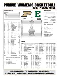 PURDUE WOMEN’S BASKETBALLgame notes SERIES HISTORY  SCHEDULE/RESULTS