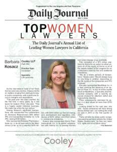 Supplement to the Los Angeles and San Francisco  MAY 7, 2014 TOPWOMEN L A W Y E R S