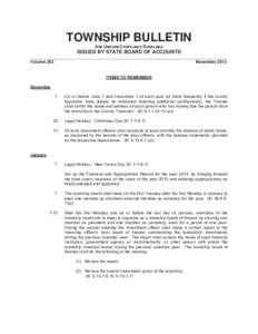 TOWNSHIP BULLETIN AND UNIFORM COMPLIANCE GUIDELINES ISSUED BY STATE BOARD OF ACCOUNTS ____________________________________________________________________________________ Volume 303