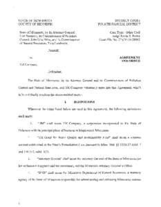 27-CVOF MINNESOTA COUNTY OF HENNEPIN  Filed in Fourth Judicial District Court