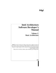 Intel Architecture Software Developer’s Manual Volume 1: Basic Architecture