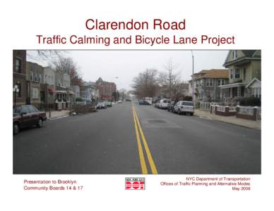 Clarendon Road  Traffic Calming and Bicycle Lane Project