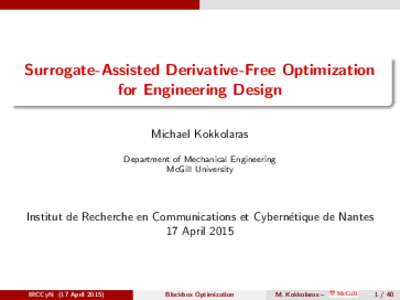 Surrogate-Assisted Derivative-Free Optimization for Engineering Design
