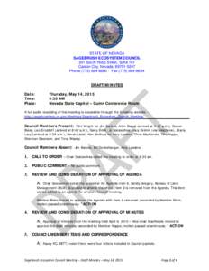 STATE OF NEVADA SAGEBRUSH ECOSYSTEM COUNCIL 201 South Roop Street, Suite 101 Carson City, NevadaPhone - FaxDRAFT MINUTES