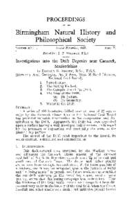 PROCEEDINGS OF THE Birmingham Natural History and Philosophical Society Issued November, 1955.