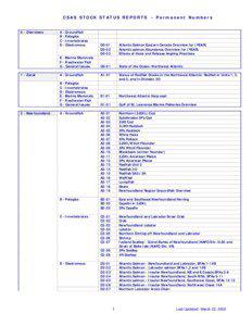 CSAS STOCK STATUS REPORTS 0 - Overviews