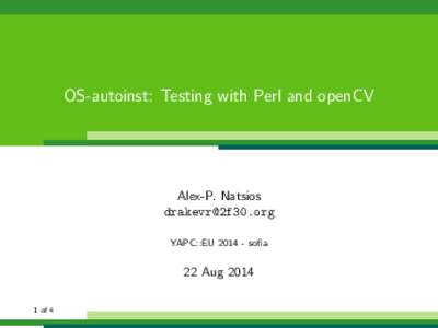 OS-autoinst: Testing with Perl and openCV