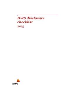IFRS disclosure checklist 2015 IFRS disclosure checklist 2015