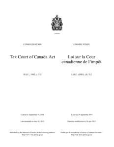 CANADA  CONSOLIDATION CODIFICATION