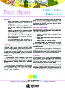 Lymphatic Filariasis Fact sheet Key Facts 