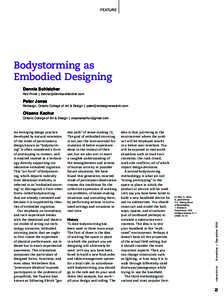 FEATURE  Bodystorming as Embodied Designing Dennis Schleicher Red Privet | 
