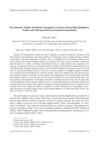 JOURNAL OF RESEARCH IN SCIENCE TEACHING  VOL. 35, NO. 3, PP. 265–Psychometric Models of Student Conceptions in Science: Reconciling Qualitative Studies and Distractor-Driven Assessment Instruments