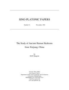 SINO-PLATONIC PAPERS Number 51