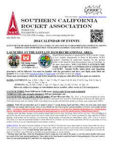 FREE Visit our website: http://home.earthlink.net/~mebowitz/ SOUTHERN CALIFORNIA ROCKET ASSOCIATION PO BOX 5165