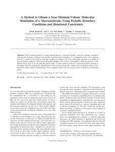A Method to Obtain a Near-Minimal-Volume Molecular Simulation of a Macromolecule, Using Periodic Boundary Conditions and Rotational Constraints
