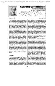 Essays of an Information Scientist, Vol:10, p.143, 1987  Current Contents, #23, p.3, June 8, 1987 EUGENE INSTITUTE
