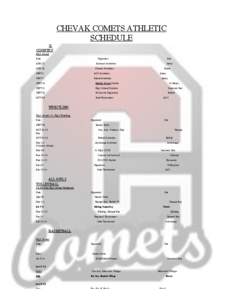 CHEVAK COMETS ATHLETIC SCHEDULE XCOUNTRY ​