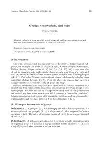 Comment.Math.Univ.Carolin. 41,[removed]–269  Groups, transversals, and loops