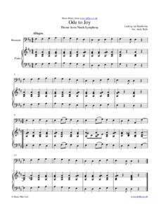 Sheet Music from www.mfiles.co.uk  Ode to Joy Ludwig van Beethoven Arr. Andy Ralls