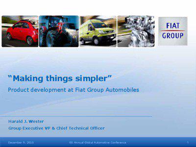 “Making things simpler” Product development at Fiat Group Automobiles