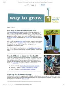 Enews 3/4: Come to Edible Plant Sale, Sign-up for Summer Camp and Explore Permaculture Like