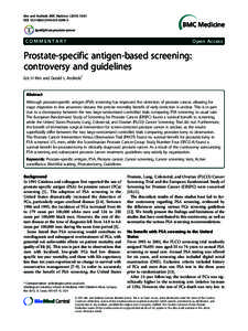 Prostate-specific antigen-based screening: controversy and guidelines