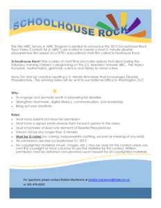 2015 Schoolhouse Rock Teen Video Contest Flyer