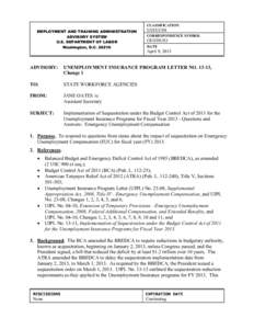 CLASSIFICATION EMPLOYMENT AND TRAINING ADMINISTRATION ADVISORY SYSTEM U.S. DEPARTMENT OF LABOR Washington, D.C[removed]